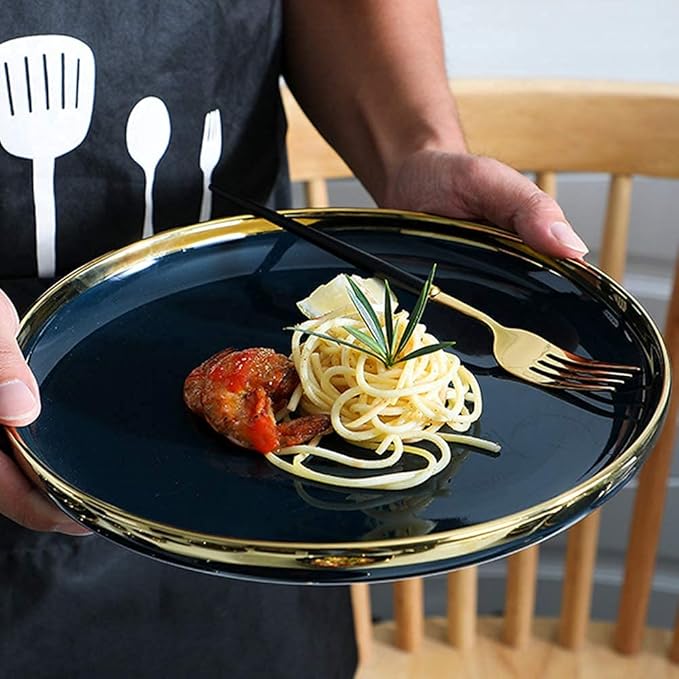 Nordic Style Tableware Set, Ceramic Plate And Bowl Set, Family Restaurant Tableware, 2/4/6 Person Tableware Set, Handmade Ceramic Utensils (Cyan 26 pcs)
