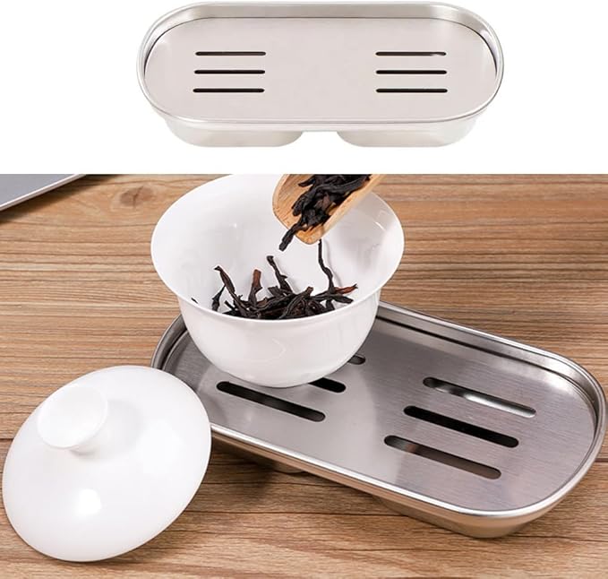 Espresso Cups Drip Tray Tea Cup Saucer Small Glass Teacup Serving Tray Coffee Countertop Drip Trays for Chinese Ceramic Kung Fu Tea Set Double Wall Insulated Espresso Mugs Coffee Shot Glass