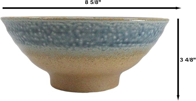 Ebros Gift Artistic Blue River Ao Nagashi Collection Dinnerware Serveware Kitchenware Set Asian Japanese Restaurant Supply (Pack Of 5 Large Ramen Soup Dinner Bowl 40oz)