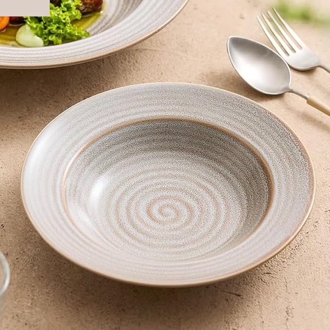 SONGCHAO Party Supplies Dinner Plate Ceramic Dinner Plate Japanese Salad Plate Thick Soup Plate Pasta Plates Restaurant Specialty Tableware Party Plates (Color : A 10.6 inch)