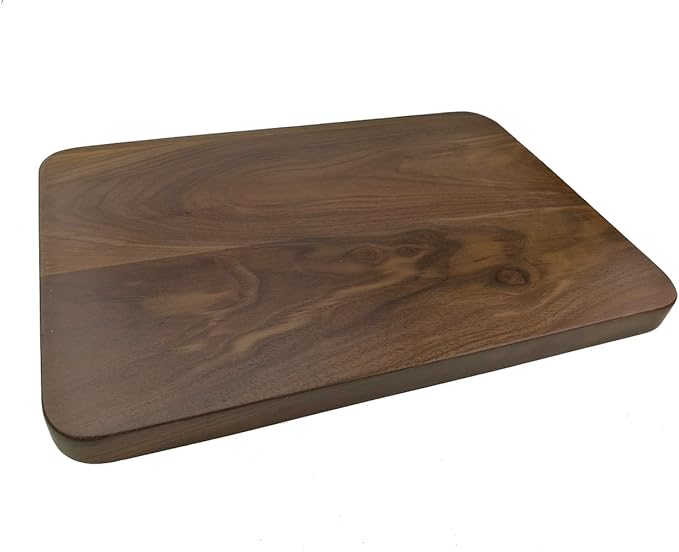 Winterworm Rustic Walnut Wooden Tray Solid Wood Serving Tray Square Rectangle Platter Tea Tray Coffee Table Tray (Rectangle Large (13x9x0.8inch))