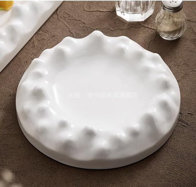 Appetizer Plates Ceramic Dinner Plate Creative Soup Plate Dessert Plate Pasta Sushi Plate Restaurant Cheap Plates(A)
