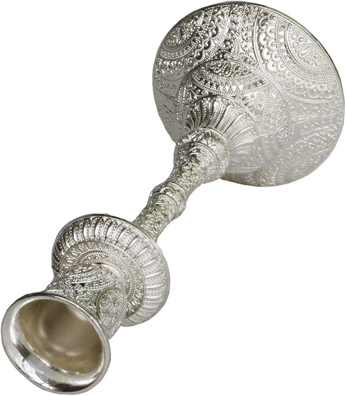 Silver Shabbat Candle Holder with Deluxe Engraved Design, Premium Silver Candlestick as Judaica Gift