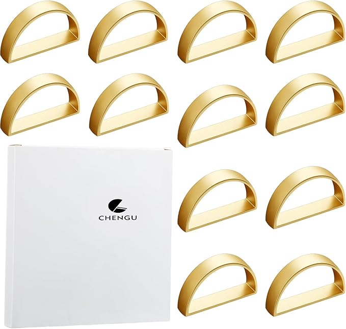 100 Pcs Stainless Steel Napkin Rings Metal Napkin Ring Holders Easter Modern Serviette Buckles Metallic Adornment for Spring Table Kitchen Dinner Party Wedding(Matte Gold Semicircle)