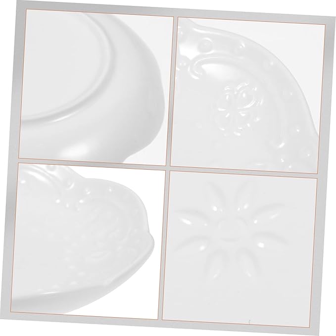 2sets Ceramic Dipping Bowls Decorative Sauce Plates for Serving Snacks Dessert Dishes Stackable and Easy to Clean Modern Design for Dining Table 2pcs*2
