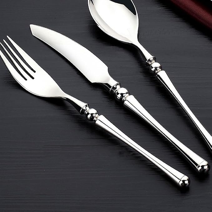IKXO Flatware Set 48 Piece Silverware Set Service for 12,Forks Spoons and Knives Set for Home/Camping/Travel,Mirror Polished Flatware Set,Dishwasher Safe Kitchen Utensils Set for Home,Restaurant