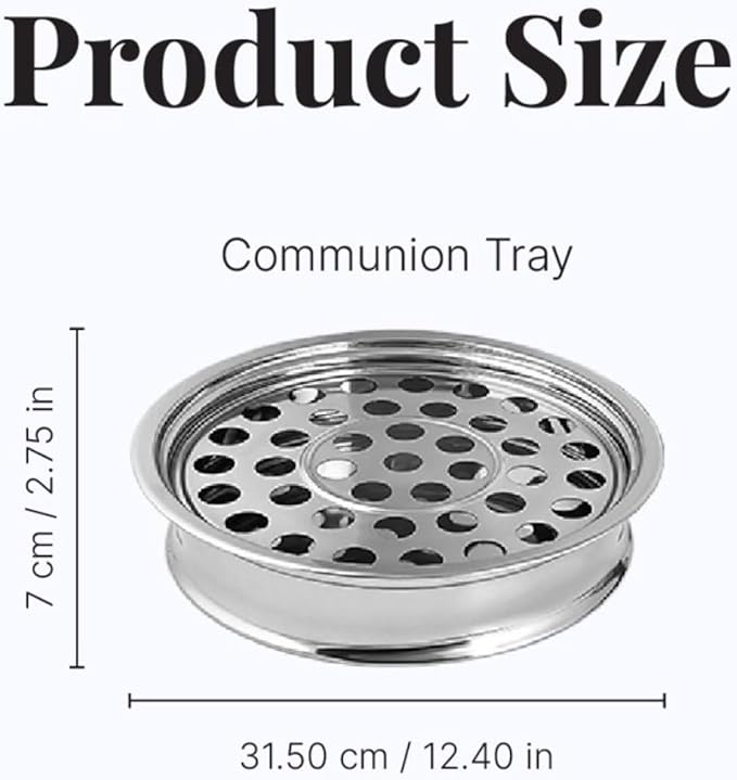 Communion Ware | Communion Tray | Holy Stackable Cup Trays for Churches | Communions Supplies | Portable Communions Tray with 40 Holes Disk | Stainless Steel - Shiny (Silver) Finish