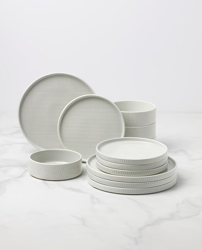 Lenox 897799 Modulus 12-Piece Dinnerware Set, Vapor