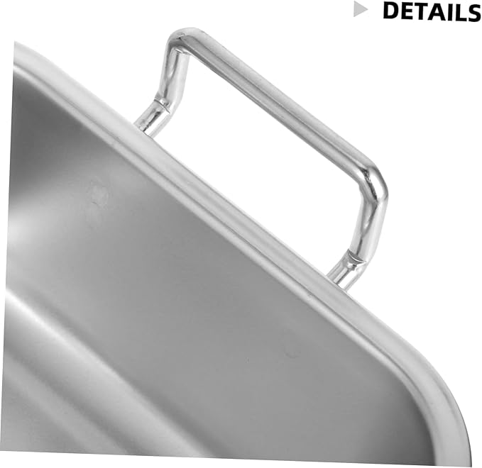 GLEAVI Square Stainless Steel Party Platter Lid Food Serving Tray Clean French Fry Bowl