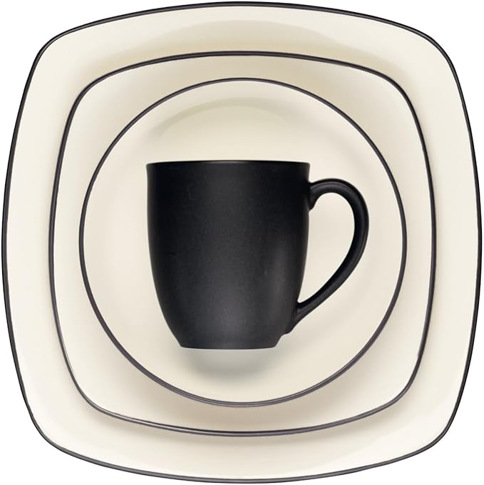 Noritake Colorwave Graphite 4-Piece Square Place Setting, Service for 1
