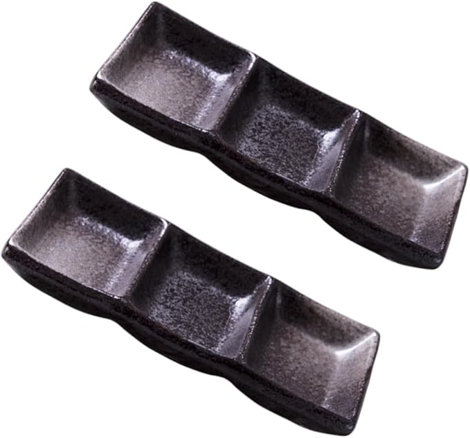2pcs Versatile Ceramic Sauce Bowl Snack Plate Dessert Plate Seasoning Dish Appetizer Dipping Bowl