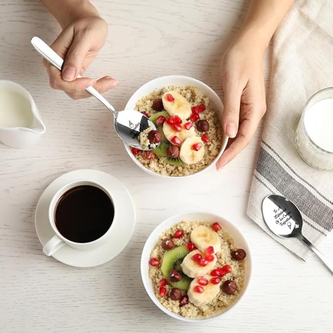 To A Lifetime of Ice Cream Together - 2 Pcs Spoon Set, His & Her Ice Cream Spoons, Perfect for Couples - Anniversary & Birthday Gifts