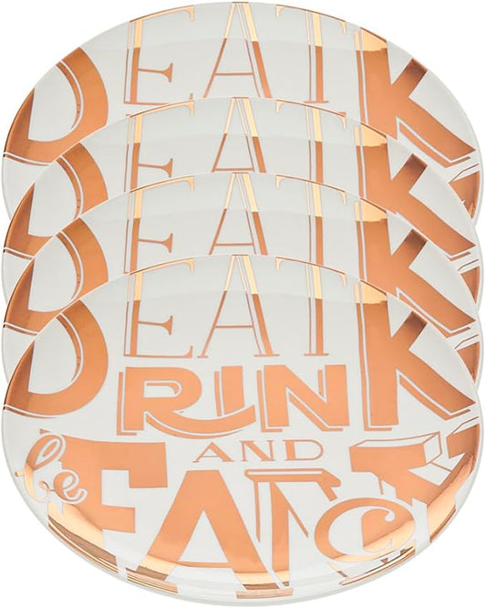 Godinger Eat Drink & Be Fancy Appetizer Plate, Set of 4