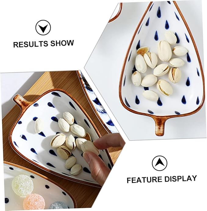 STOBAZA Creative Japanese Style Mini Snack Dish Hand-Painted Ceramic Sauce Plate for Appetizers Seasonings and Dips 4.5 Inch Decorative Tableware