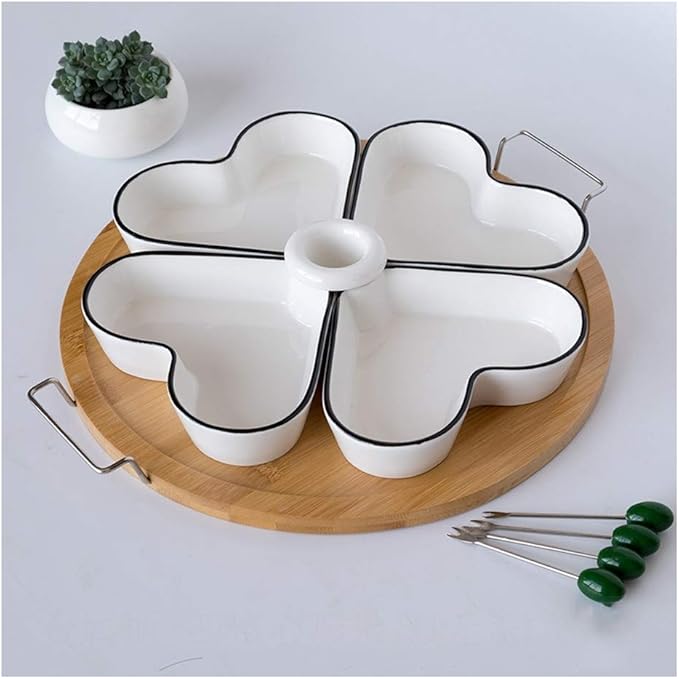 Ceramic Cutlery Salad Bowl Ceramic Appetizer Plate, Snack Plate, Tableware, Seasoning Plate, Dipping Sauce Plate, Fruit Plate with Bracket Platter Small Bowl (Color : A)