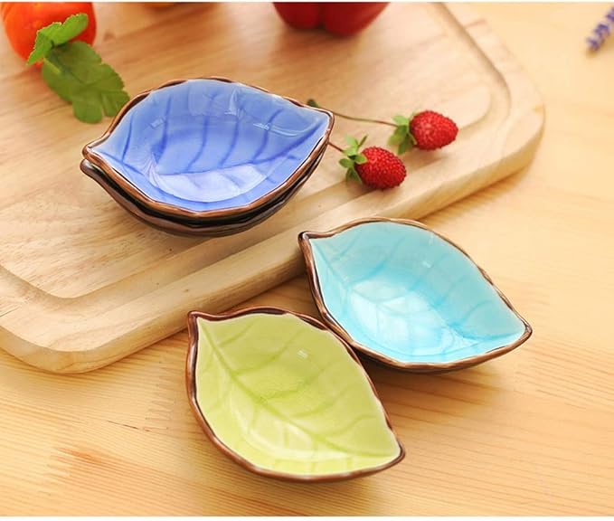 Dipping Bowls 6 Pack Color Ceramic Plum Floral Pattern Sauce Dishes Plates Serving Saucers Bowl for Sushi Appetizer Snack Japanese Style Dinnerware Set Appetizer Plates (Color : D)