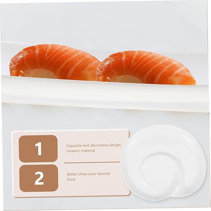 Ceramic Divided Dumpling Plate Decorative Sauce Dish for Sushi Appetizers and Salads Delicate Dessert Plate for Home Events and Gatherings