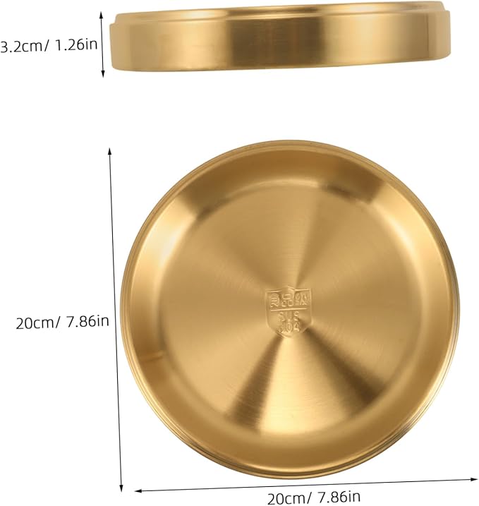 LIFKOME Stainless Steel Round Grilling Plate Stackable Food Dish for Home and Outdoor Cooking and Easy to Clean Platter for Meats and Sides