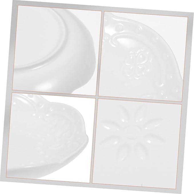 Healifty 2Pcs Floral Butterfly Embossed Ceramic Sauce Plates Dipping Dish for Appetizers Convenient Serving Bowl for Snacks and Fruits Stain Resistant
