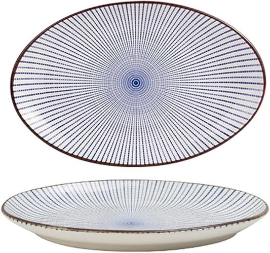 SONGCHAO Party Supplies Creative Binaural Handle Ceramic Plate Kitchen Rectangular Plate Home Kitchen Western Food Plate Dessert Plate Party Plates (Color : E)