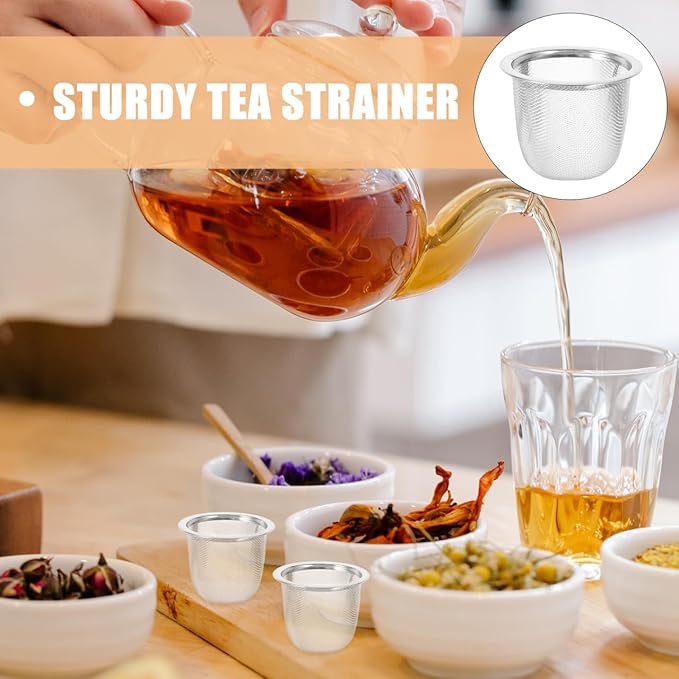 Luxshiny Stainless Steel Tea Filter Strainer 5.8 Inch Mesh Infuser for Loose Leaf Tea Brewing at Home and Office