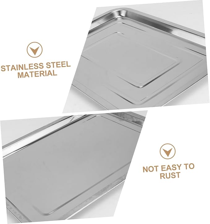 PRETYZOOM 4pcs Stainless Steel Food Arranging Dish Silver Trays for Serving Easy to Clean for Parties