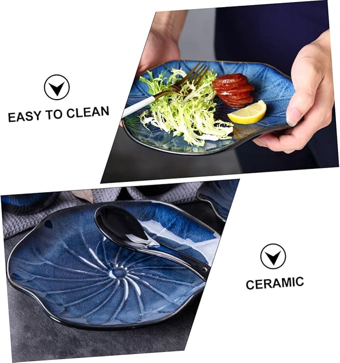 Ceramic Plate for Steak Pasta Western Food Decorative Dish Easy to Clean