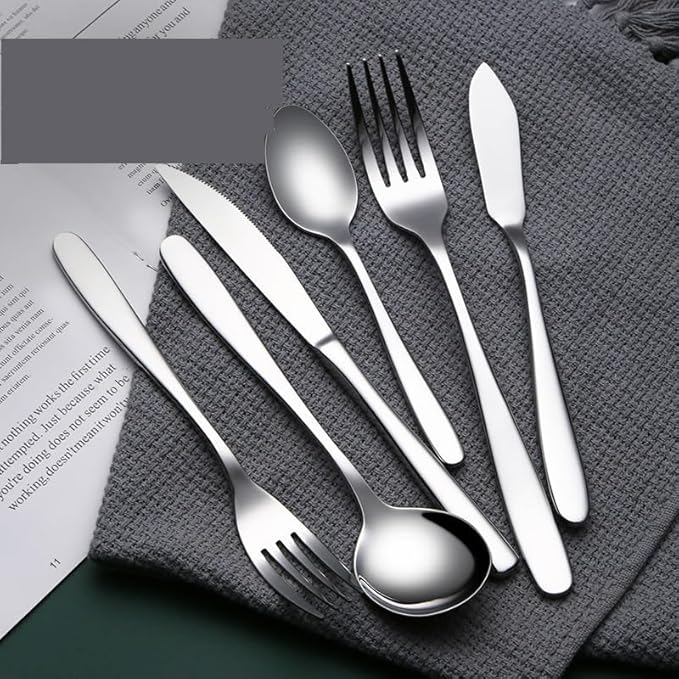Stainless Steel Flatware serving set,Home Kitchen Eating Tableware Set,Dishwasher Safe,For Home Kitchen Restaurant Hote 11-piece Stainless Steel Table Knife, Fork And Spoon Household Cutlery Spoon Set