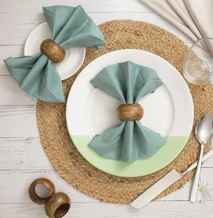 Napkin Rings Dining Table Napkin Holder, Classic Everyday Use Thanksgiving, Christmas Napkin Rings Buckles,Festive Party Gift Farmhouse for Table (Mongo Round Set of 12)