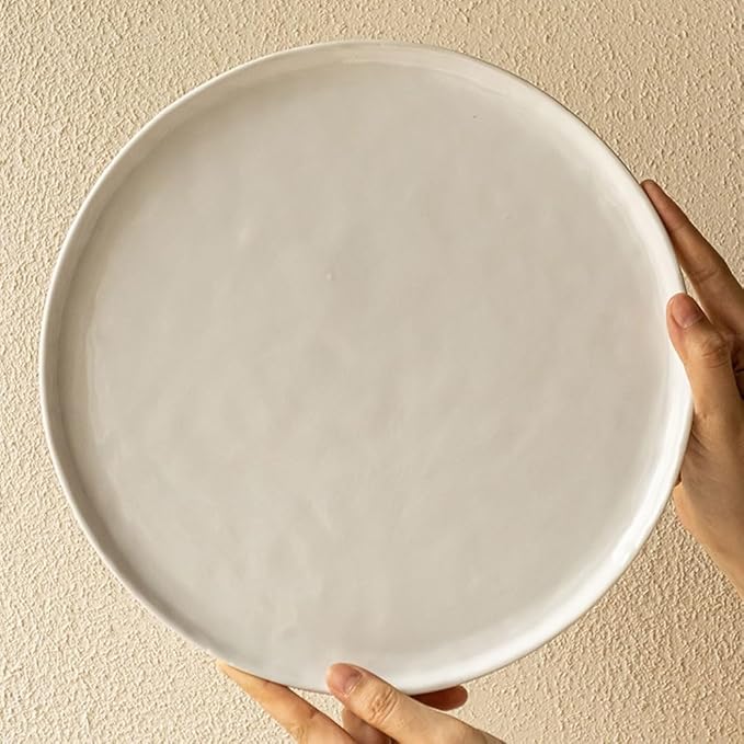 Dining Plates Simple Chinese Ceramic Plate Home Dish Plate Steak Pasta Plate Hotel Restaurant Side Dish Dessert Plate Dinner Plate(Medium)