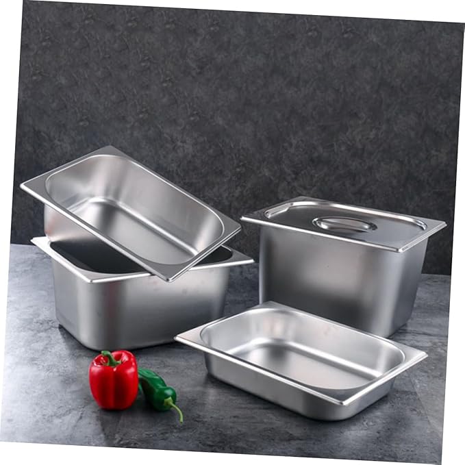 Happyyami Stainless Steel Buffet Dishes Container Warming Tray Food Holder Tray Serving Plate