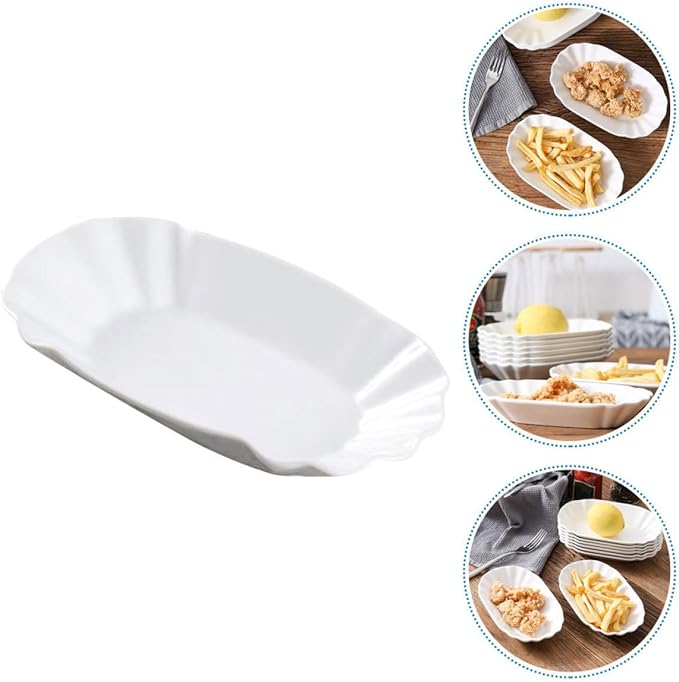 SECFOU 2pcs Appetizer Plates for Snacks Dips and Fruits Creative Porcelain Dessert and Salad Plates for Kitchen Parties and Gatherings for Serving Appetizers and Side Dishes