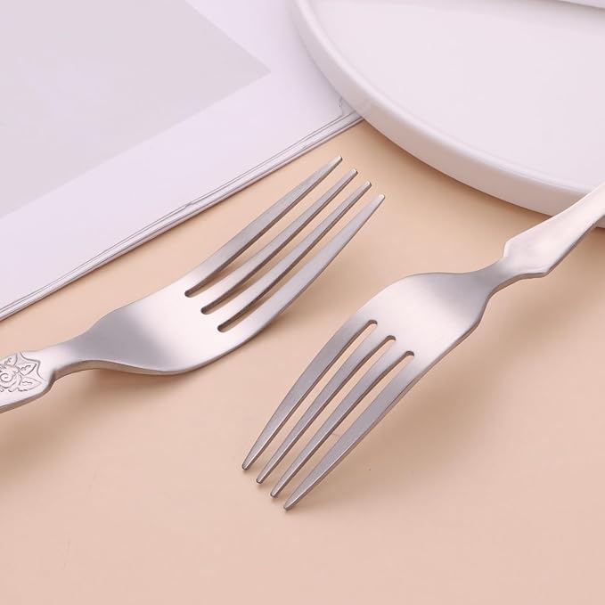 Premium Luxury 20 Piece Silverware Set with Smooth Edge, 18/10 Stainless Steel, Service for 4, Fine Matte Stain Flatware Set, Dishwasher Safe(Silver)