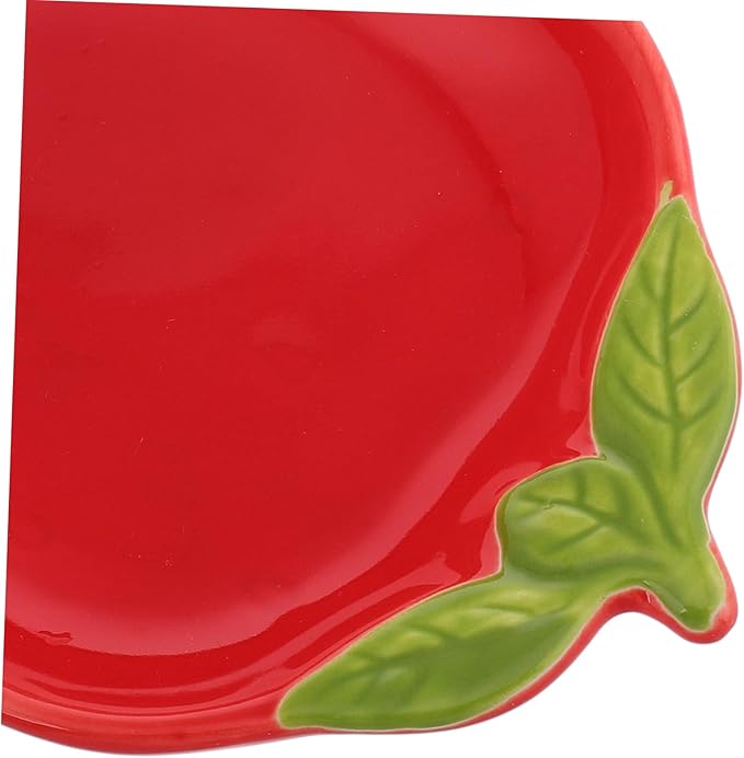 Hemoton 2pcs Cute Strawberry Shape Ceramic Plates for Snacks Appetizers and Sauces Versatile Porcelain Fruit Serving Dishes for Home Restaurant and Party Use