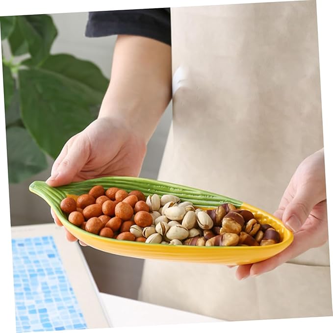 GLEAVI Ceramic Holders Hand-painted Appetizer Plates Non- Bottom Serving Trays for Snacks Desserts Microwave Dishwasher Safe Japanese Style Design
