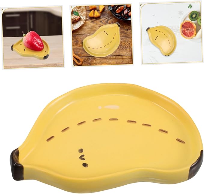 Creative Cute Ceramic Plate for Home Use Hand-painted Snack and Sauce Dish Delicate Serving Platter for Fruits and Appetizers