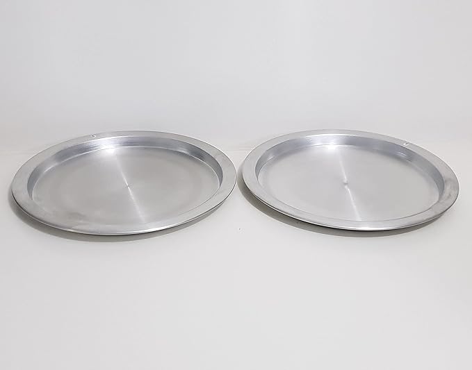 DLK - 2 x 13inch Aluminum Kunefe Tray, Kunafa Plate Set, Kunefe Pan Set of 2 for Sweet,Kunafeh or Kadaifi
