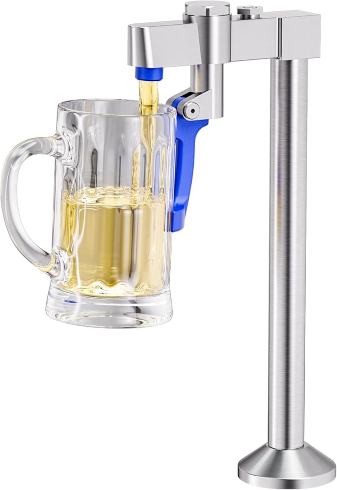 Brushed Nickel Glass Filler, iVIGA Deck Mount Glass Filler Faucet Fingerprint Free, Station Water Station G1/2" Male Shank with Adapter for Hotel Restaurant Bar Dining Hall