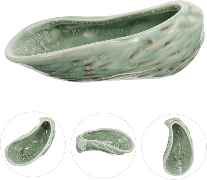 Oyster Shell Shaped Ceramic Serving Platter Elegant Food Dish for Appetizers Desserts Sushi Lightweight Easy to Clean Store for Parties Special Occasions