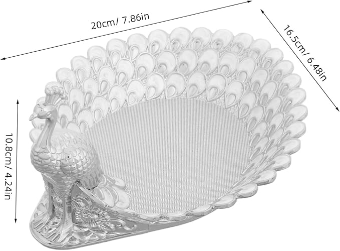 Decorative Peacock-shaped Fruit Platter for Parties Elegant Metal Serving Tray for Snacks Cakes and Treats for Tea Parties and Home Decor