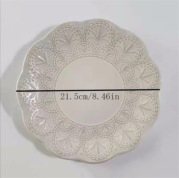 SONGCHAO Party Supplies Plate Ceramic Household Dishes Breakfast Lunch Dinner Afternoon Tea Steak Household Commercial Kitchen Fruit Tray Party Plates (Color : 007)