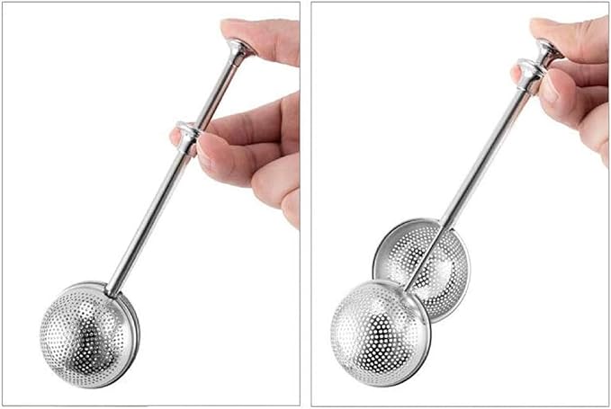 MIAO JIN 2Pcs Stainless Steel Tea Infuser Tea Strainer Sugar Flour Sifters Powdered Sugar Shaker Duster Filters Tea Interval Diffuser for Loose Leaf, Spices, Seasonings(Spherical)
