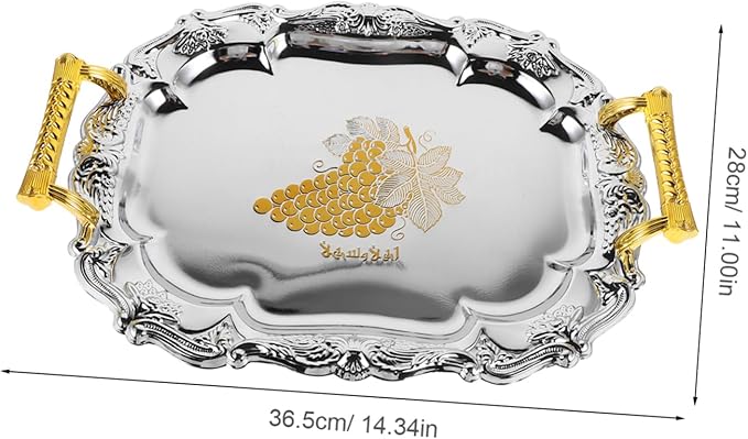 Cabilock Jewelry Tray Dishes Platters for Appetizer Fruits Serving Tray Versatile Serving Plate Antiquely Elegant