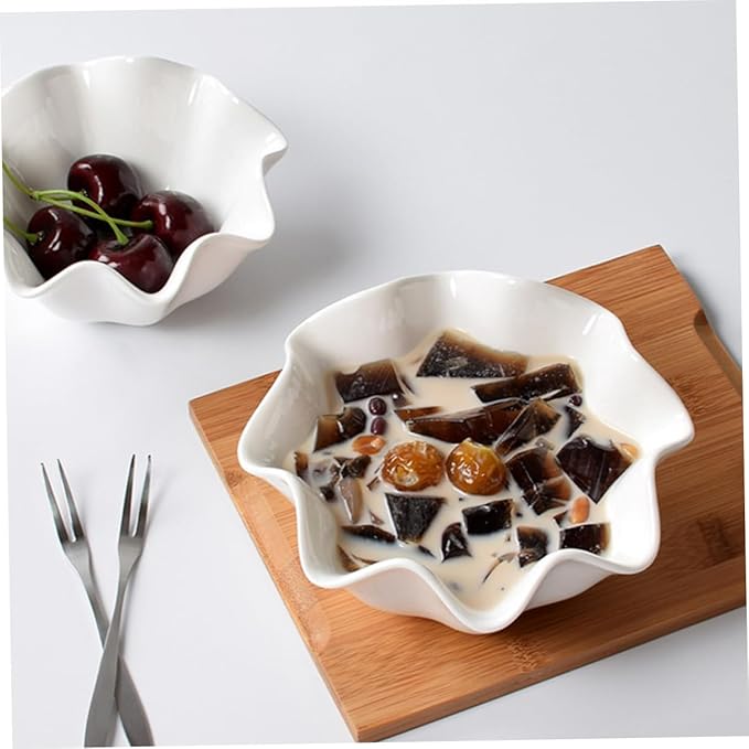 Kichvoe Fishtail Shaped Ceramic Sauce Dish 4.84X4.84X2.36In Mini Relish Plate for Condiments Snacks and Seasoning in Home and Restaurant