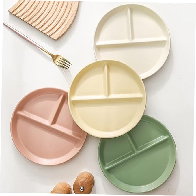 Luxshiny Healthy Eating Plate Ceramic Sectioned Plates for Adults for Portion Control for Family Dinner