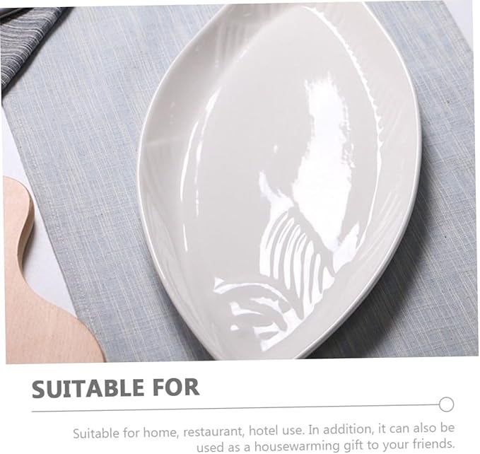 ABOOFAN Ceramic Steamed Fish Plate Serving Dish for Home Use Food Plate for Desserts Appetizers and Family Gatherings Easy to Clean for Parties and Events