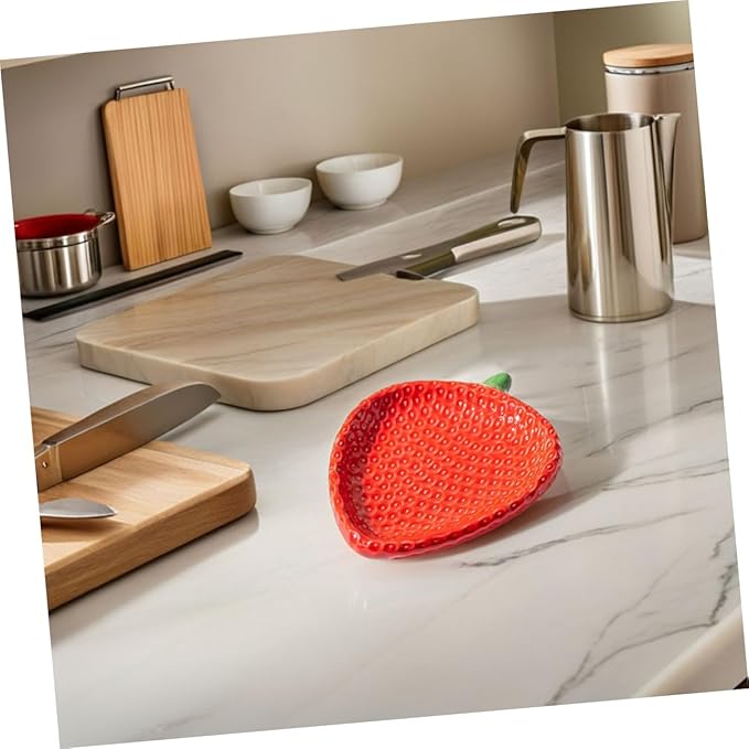 Appetizer Plate: Strawberry Design Ceramic Dessert And Snack Dish - Serving Plate - Strawberry Dish Enhance Dining Experience