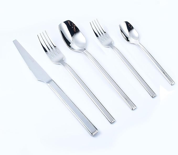 silverware set, 18/10 stainless steel flatware set for 6, 30-piece set, flatware sets with serving utensils, tableware set for dining restaurant hotel