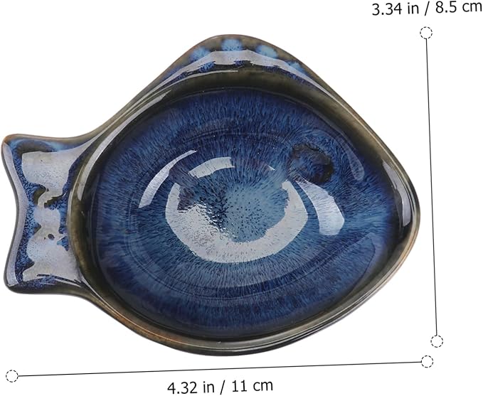 Alipis Ceramic Fish-shaped Sauce Dish for Seasoning Dipping Flavor Bowl Appetizer Plate for for Boys and Girls and Families Easy to Clean Versatile Use Restaurants and Picnics