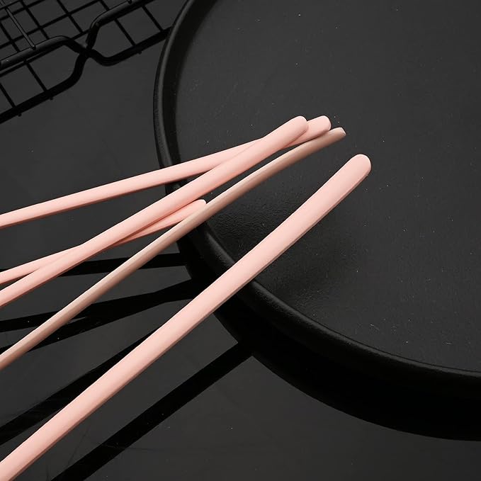 JASHII Matte Pink and Silver Silverware Set, 304 Stainless Steel Flatware Set Service for 4, Tableware Cutlery Set for Home Restaurant Party, Dinner Forks/Spoons/Knives, Slim Handle, Dishwasher Safe